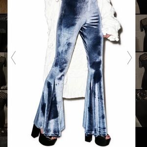 Blue velvet DollsKill bell bottom flares